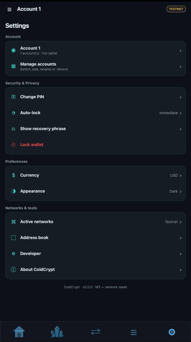 Asset detail screen